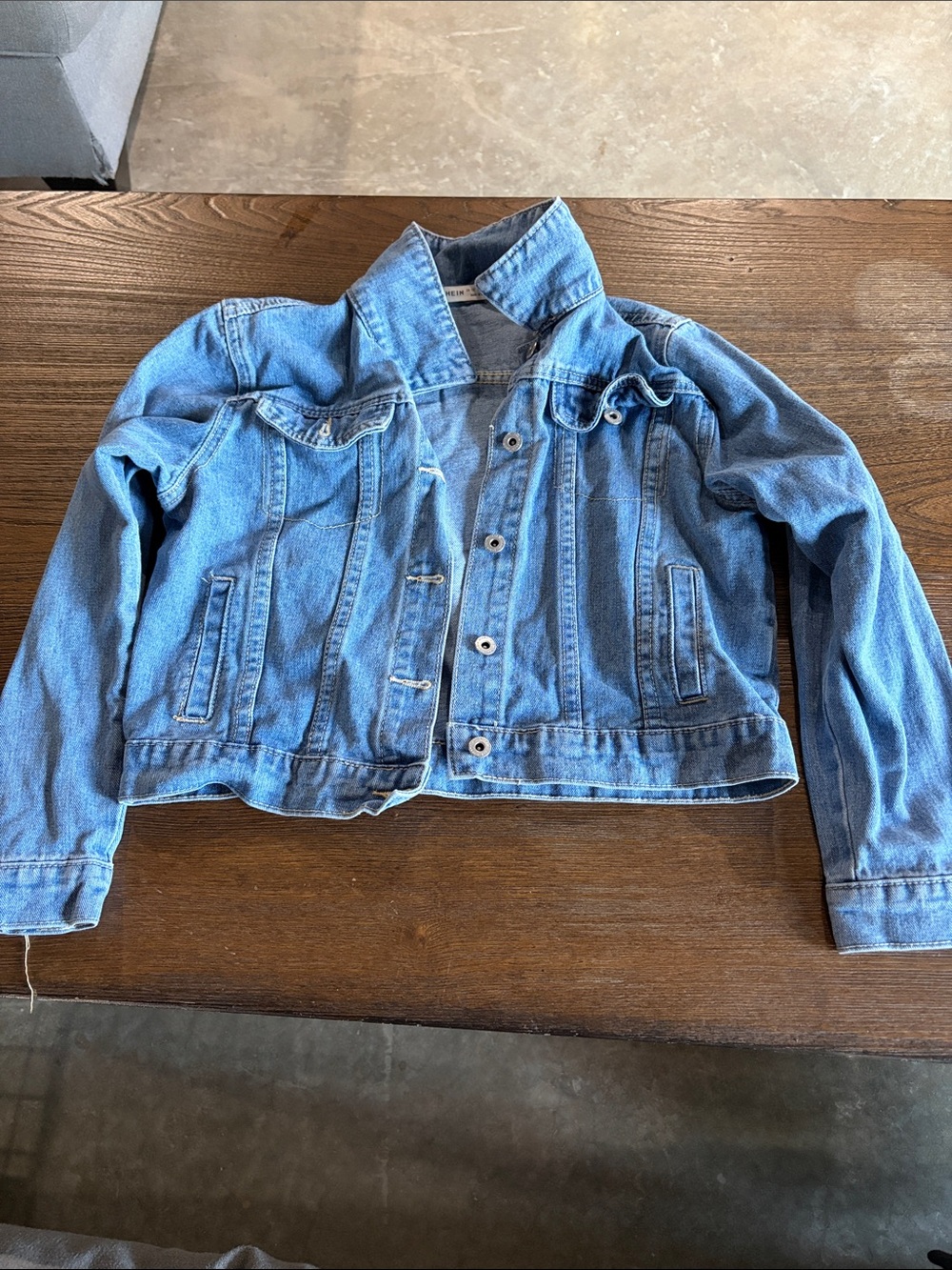 SHEIN Kids Blue Denim Button-Up Jacket